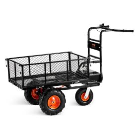 Vevor Electric Utility Cart, 500lbs Capacity Power Wagon, 36V 432W Battery Powered Steel Garden Cart with Brake, Heavy Duty Electric Assist Wagon