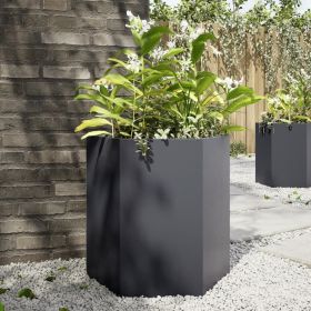 Garden Planter Anthracite Steel Medium Tough Garden Planter