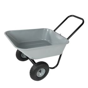 Two-wheeled cart, garden bike, 10-inch pneumatic wheels(gray)