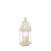 Rustic Small White Lantern with Distressed Finish