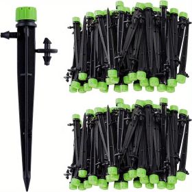 20pcs/50pcs Drip Emitters Perfect For 4/7mm Tube PE Pipe; 8 Holes; Adjustable 360 Degree Water Flow Irrigation Drippers On Stake For Flower Bed; (Color: Green, Quantity: 50pcs)